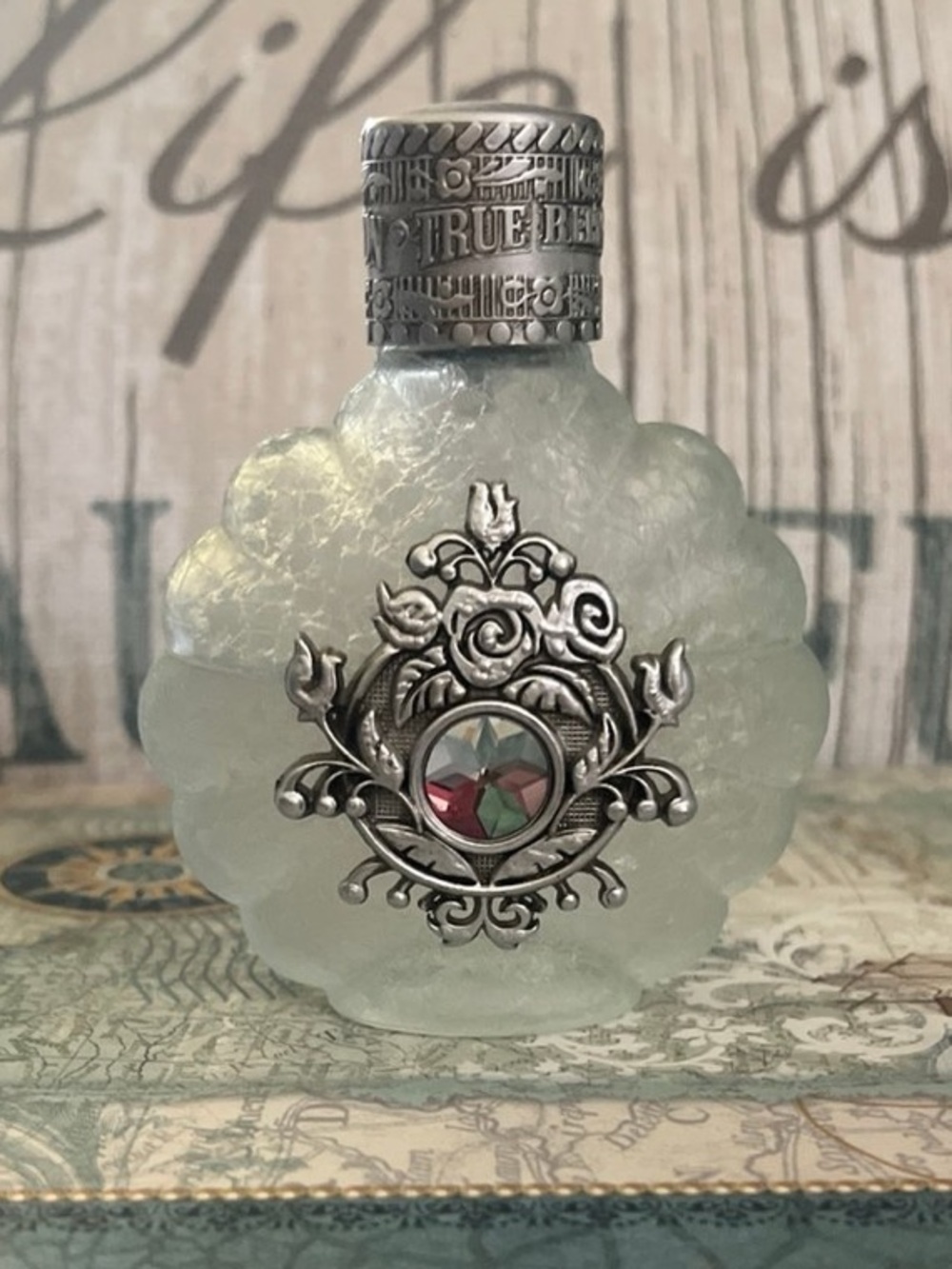 True Religion Frosted Bottle with Silver Emblem ***See Fill Line***